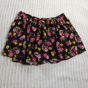 VTG WET SEAL Floral Mini Skirt Women's Size Medium Rayon Elastic Waistband